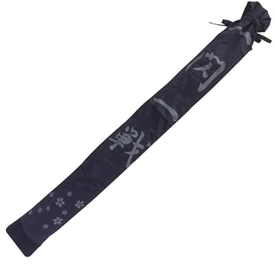 EKENDOCOM Kenshin Cotton Shinai Bag for 3 shinais with shoulder strap 100% cotton kendo shinai case with Cotton inner layer, Navy