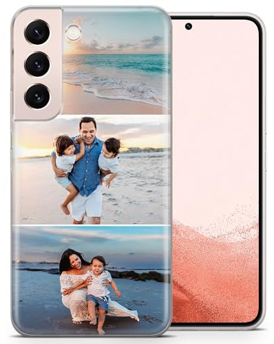 AIGAT Personalisierte Handyhülle für Samsung Galaxy A15 5G - TPU Silikon Transparent Hülle mit Individuellem Idee Bild Logo Name Text - Ihr Design Hier | 3 Fotos