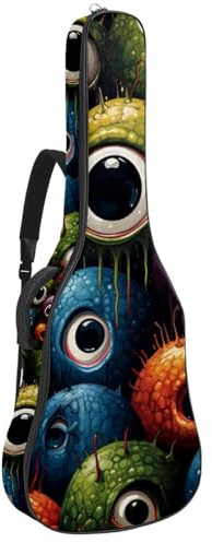 Tasche für Bassgitarre mit Halloween-Augapfel-Dekor 26, Tasche für Akustikgitarre, 101,6 cm (40 Zoll) E-Gitarrenkoffer, wasserdichte Oxford-E-Gitarre, Gigbag für akustische Konzertgitarre, Ukulele,