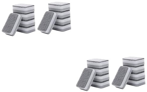 Healeved 2 Sätze Reinigungsartefakt Scheuerschwämme Schwamm Geschirrtuch Geschirrspülpad Spülbürste Wischschwamm Haushalt Schwamm Zum Geschirrspülen Spülschwamm Pad Grey 10 Stück * 2