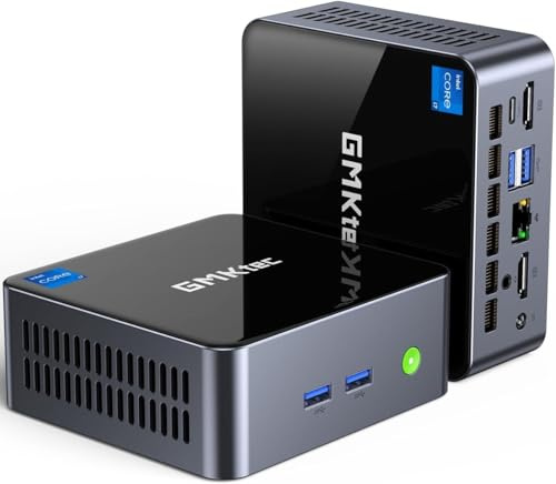 GMKtec Mini PC Intel Core i7-1185G7 (hasta 4,8 GHz) 16 GB DDR4 1 TB SSD Miniordenadores de sobremesa WiFi 6, BT 5.2/ DP, HDMI/RJ45 2.5G/USB4.0