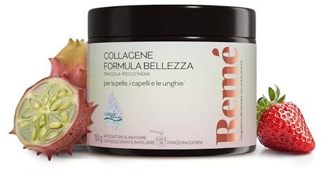 Remé Collagene in Polvere con VERISOL® - 2500 mg Idrolizzato di collagene ad Alta Potenza per dose da 5 g - Formulato con Vitamine C, D e A, Biotina e Zinco - Senza Zuccheri Aggiunti - 30 Porzioni