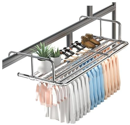 Secador de Ropa Telescópico Para Balcón, Tendedero Balcón Barandilla, Con 6 Varillas de Secado, Resistente A Cargas, Para Colgar Calcetines Ropa En Balcón Baño, Tendedero Acero Inoxidable(78-140cm)