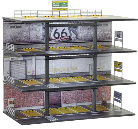 1/64 Display case 4 Layers with 20 Parking Garage for Toy Cars lot Mold, Scale diecast Display case with led Lights Collection Gifts