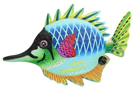 HOOTNEE Wanddekoration Fisch Aus Eisen Handgefertigt Für Garten Und Zuhause Hängende Wandkunst Für Innen Und Außenbereiche Für Fischliebhaber