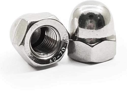M8-1.0mm Hex Head Cap Nut, 304 Stainless Steel Acorn Dome Cap Fastener Nut, Fine Thread, Hex Drive, 10 pcs