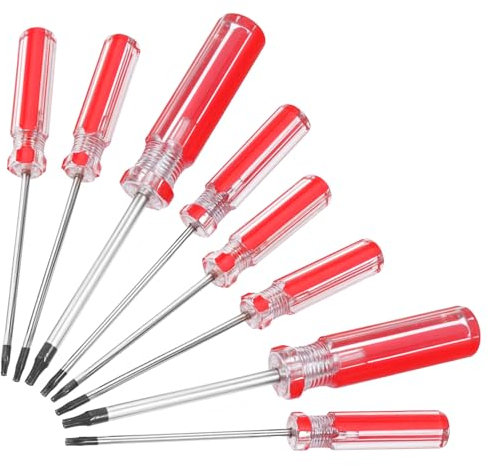 T8 T9 T10 T15 Torx-Sicherheitsschraubendreher mit magnetischer Spitze, Kunststoffgriff, Torx-Schraubendreher für Computer-Reparaturen, Automobilwerkzeuge und Haushaltsgeräte, 100 mm/75 mm lang, 8