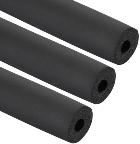 PATIKIL 1/2(13mm) ID x 6.6Ft Pipe Insulation Foam Tube, 3Pcs Pipe Cover Wrap Roll Bar Padding Tubing for Handle Grip HVAC Outdoor Air Conditioner Units, Black