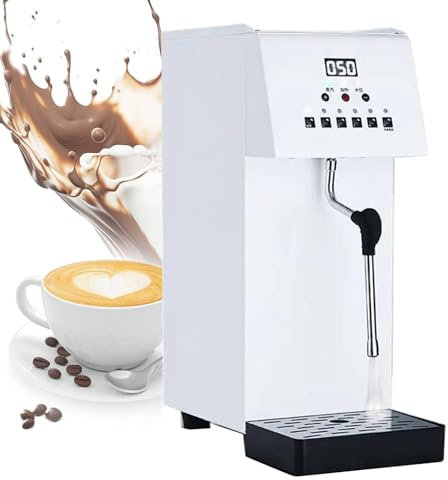 YLANMEI 6L Commercial Electric Milk Frother 2500W Steam Boiling Water Machine Modern Milk Foam Machine with LED Display Multi-Purpose Hot Water Dispenser for Espresso Coffee Milk Tea