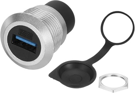sourcing map 1Pcs USB 3.0 Panel Mount Coupler, USB Pass Through Connector, 5.0Gbps Silver Bulkhead Extension for Home/Office/Industrial
