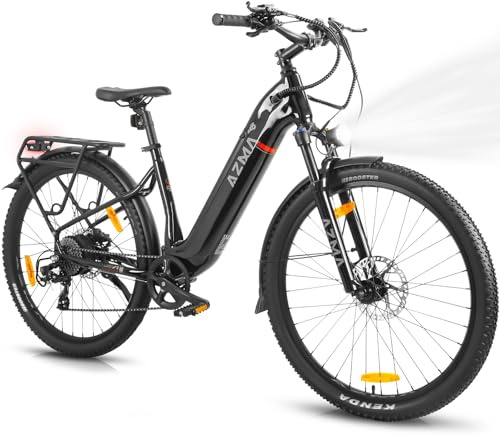 AZMA E Bike Elektrofahrrad Herren Damen, Austauschbarem 48V/36V Akku bis 150KM Reichweite, 27.5/29 Zoll Ebike 8-Gang Getriebe mit LCD-Display, E Fahrrad für Berge & Stadt (a1-schwarz)