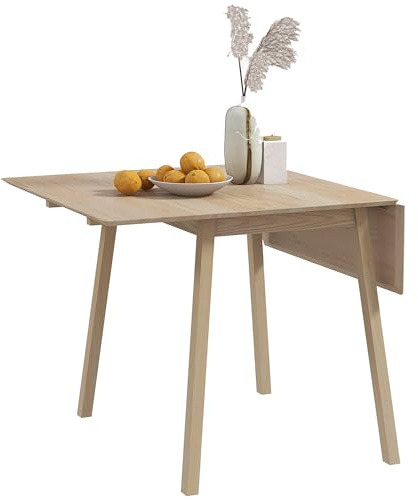 HOMCOM Table de Cuisine Pliable, 2 à 4 Personnes, Bois Naturel