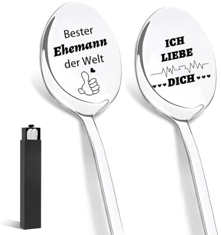 LOMUG Cucchiaio da cereali con incisione, cucchiaino da caffè in acciaio inox personalizzato, 20 cm, per matrimoni, anniversari, San Valentino, Natale, per coppie, sorella, figlia, fidanzata