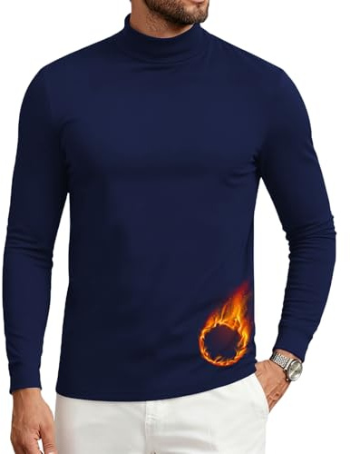 PINSPARK Shirt Sportiva da Uomo, Dolcevita in Pile, t-Shirt Sportive, Maglietta Funzionale a Maniche Lunghe, Biancheria Intima da Sci, Maglietta Termica