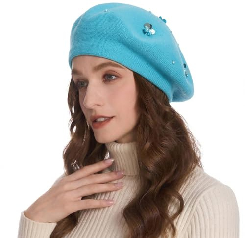 ZLYC Damen Winter Baskenmütze Französische Barett Doppelschicht Warm Beret