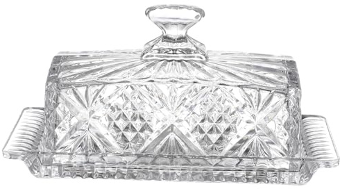 Gatuida Plato Rectangular De Cristal Transparente Para Mantequilla Con Tapa Decorativa, Recipiente Hermético De Vidrio Para Vajilla Del Hogar y Almacenamiento De Alimentos