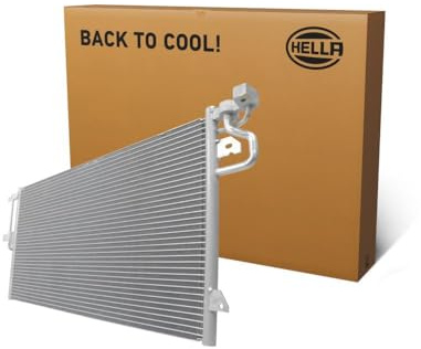 HELLA 8FC 366 220-151 Condensador, aire acondicionado - Tubos refrigerantes paralelo - Aluminio - con juntas - con secador