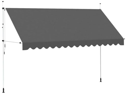 Store Pergola Extérieur, Auvent Manuel rétractable 400 cm Anthracite, auvent Porte d'entree pour Balcon, terrasse et Jardin