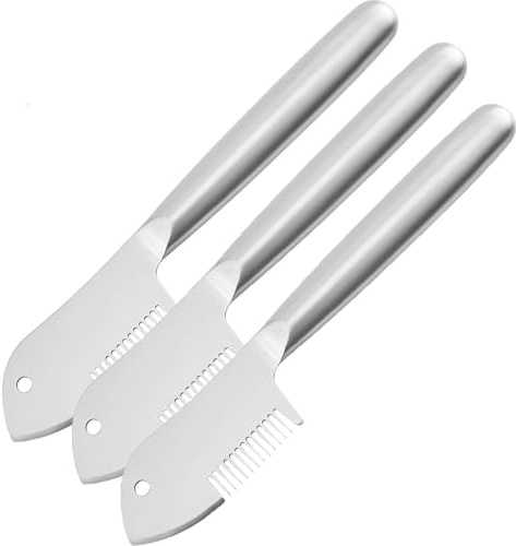 Stainless Steel Multi-Purpose Julienne Peeler - Precision Julienne Blade, Comfortable Handle & Hanging Hole, Vegetable Peelers for Kitchen for Fruit, Potatoes, Carrot, Cucumber (3pcs)