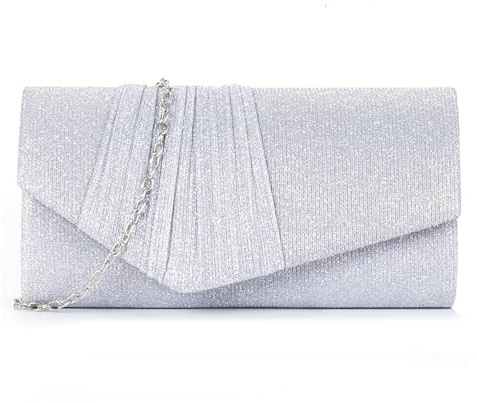 YNR Glitzer Abendtasche Elegante Abendtasche Elegante Envelope Tasche für Hochzeit Party Freizeit Date mit Abnehmbarer Kette für Hochzeit Party Freizeit Date