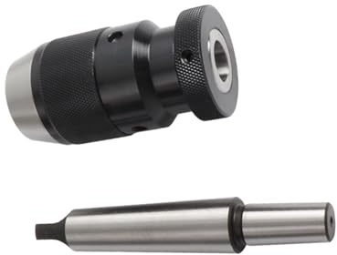 Akozon 1 16mm Capacity 45 Steel Self Tighten Keyless Lathe Drill Chuck with MT3 B18 Taper Arbor, Keyless Lathe Drill Chuck 1 16mm Steel Self Tighten for with MT3 B18