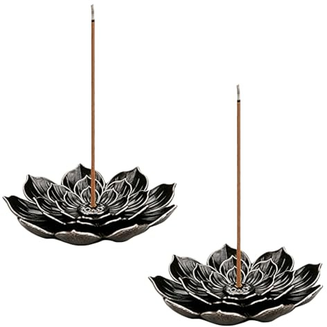 2 Pcs Lotus Incense Holder,Brass Stick Holder,Multi Hole Incense Stick Holders,for Sticks, Cone & Coil - Ideal for Home,Office,Yoga Room,Meditation & Tea House
