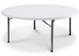 GrecoShop Tavolo con struttura Pieghevole Rotondo 180cm in Plastica HDPE – Tavolino da Giardino, Banco Pieghevole Portatile, Struttura Robusta per Catering, Eventi, Campeggio e Uso Interno/Esterno