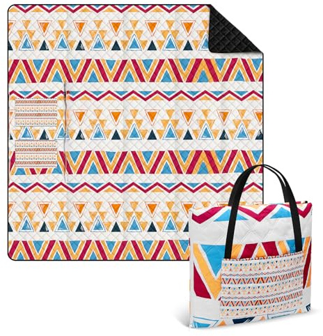 Ulikey Manta de Picnic, 200 x 200 cm Boho Manta Picnic Impermeable, Manta de Playa Portátil, Lavable, para Exteriores, Camping, Playa, Parque, Festival y Picnic (Amarillo)