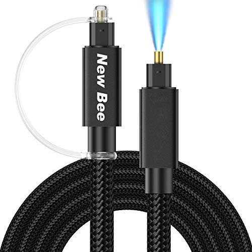 New bee Cable óptico Toslink de 3 m, cable de audio óptico digital para barra de sonido LG/Samsung/Sony/Philips, sistema HiFi, sistema estéreo, cine en casa, sistemas de audio (3 m/10ft)