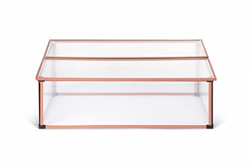 Il Giardino delle Idee piccola serra in Policarbonato rigenerato 4mm per giardino, orto o balcone Aleana 1 con profili.Dimensioni: 97*57*28/37 cm. MADE IN ITALY serretta protezione