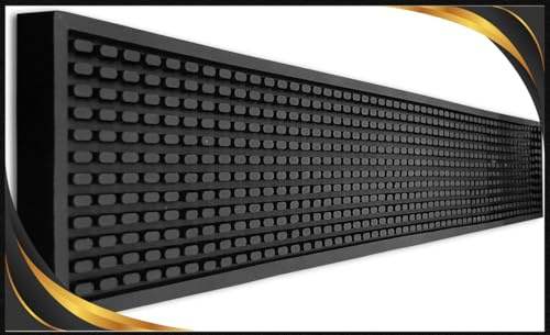 Black Rubber Bar Mat Service Mat Drip 600 x 90 x 12.7mm - 24 x 3.5