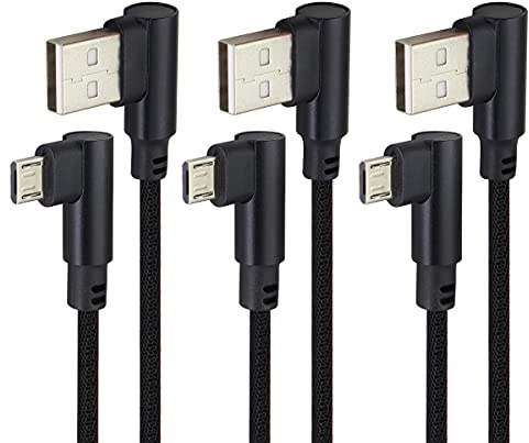 AAOTOKK Cavo micro USB ad angolo retto da 1,8 m da USB 2.0 A maschio a 2.0 micro USB maschio ad alta velocità, cavi di ricarica rapida ad alta velocità per Samsung Galaxy S7 Edge/S7/S6, LG, power bank
