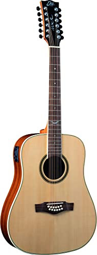 Eko GUITARS - NXT D100E XII NATURAL, Chitarra Acustica 12 Corde, Top in Abete, Fasce Fondo e Manico in Mogano, Tastiera in South American Roupanà, Colore Natural