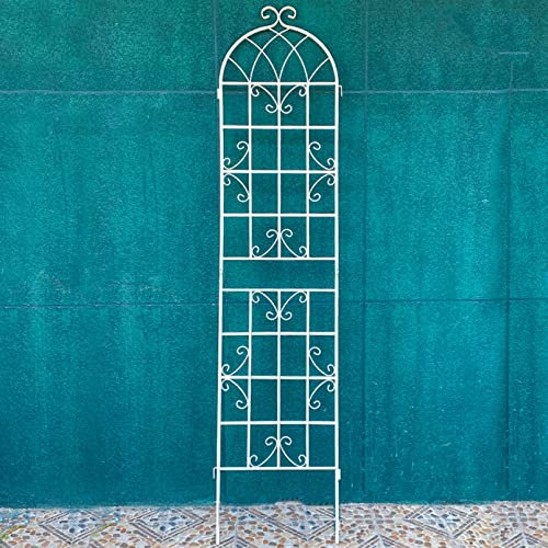 Metall-Rankgitter Rankhilfe Garten Kletterhilfe Rankhilfe Rankzaun Rosengitter Beetzaun Spalier Beeteinfassung Rundbogen Pflanzengitter zum Stecken,für Kletterpflanzen ( Color : White , Size : 220cm )