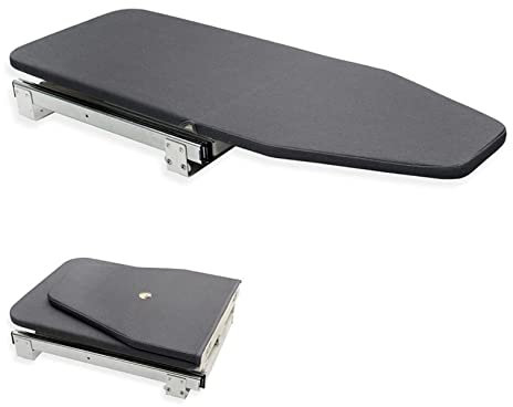 ZHOUHONG Tablas de Planchar Tabla De Planchar Plegable para Mueble con Herrajes, Tabla con Funda para Centro De Planchado para Cajón Extraíble Giratoria (Color : Gray)
