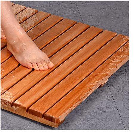 ZXCVBAS Holzbambus Badematte,Badematte Aus Holz, Bambus Badmatten Für Badezimmer, Nicht -Slip, Holzbad Für Dusche, Wanne Und Sauna, Luxus -Spa -Matte, Holzmatte, Anpassbar,50x70cm/20x28in