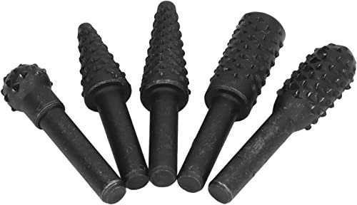 5Pcs Rotary Burr File Bit HSS Carving Drill DIY Cutting Tools 1/4in Shank Sanding Drill Bit