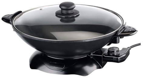 Rosenstein & Söhne Elektropfanne: Elektrischer Wok mit Thermostat, 1.500 W, 5,1 l (Versandrückläufer) (Partypfanne, Wokpfannen elektrisch, Topf)