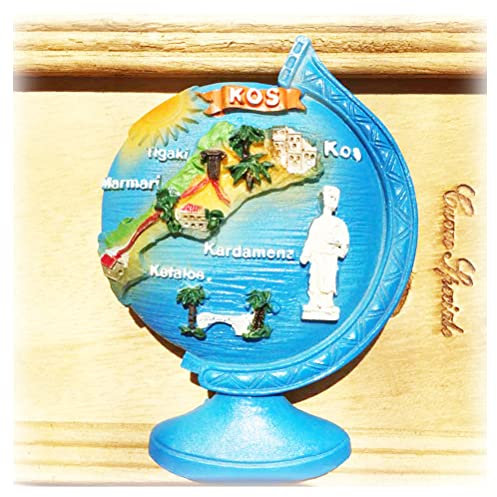 Magnet, Motiv: Griechenland Globus, Kos-Insel, für Küche, Kühlschrank