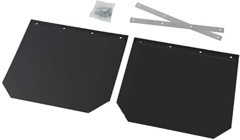 Coppia Paraspruzzi Camion Furgoni in PVC Nero Neutro Universale 45 x 35 completo di aste e bulloni fisaggio