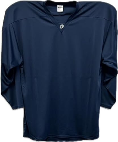Generic Youth Intermediate Goalie Cut Hockey Practice Jersey Screen Print and Heat Press Friendly Navy Blue