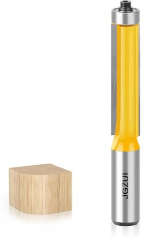 Professional Extended Flush Trim Router Bits Set 1/2 Inch Shank, Extended Trimming Knife, Straight Flush Trim Router Bit for Woodworking, 1/2 Diameter, 2 Blade Length