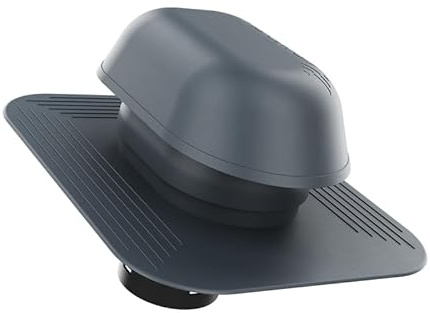 KRONO-PLAST Sanitär-Entlüftungskamin Dachziegel 150 für Bitumenschindel Doppelrömer Dachziegel Lüfter Dachlüfter (Anthrazit)