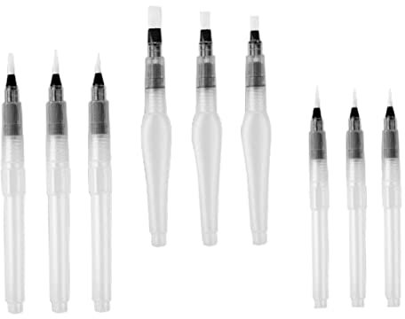 HAPINARY 9stücke Teiliges Kunststoff Mit Ovalem Und Spitzem Design Wasserlösliche Pinselstifte Leicht Und Langlebig Für Aquarellmalerei Und Handzeichnungen