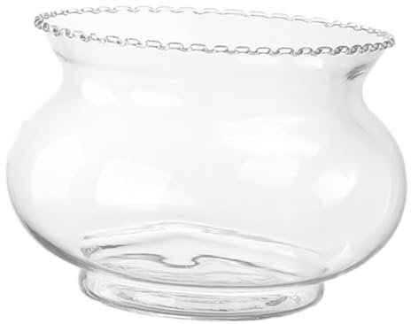 Kisangel Glass Fish Bowl Round Terrarium Bowl Bubble Tank Desktop Aquarium Hydroponic Planter Container for Fish and Plants