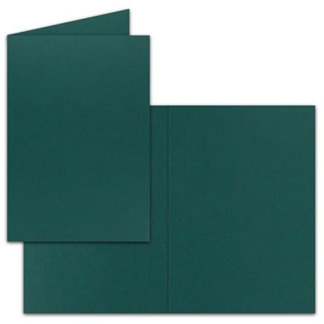 50 Faltkarten B6 - Petrol (Blau) - Blanko Doppel-Karten - 12 x 17 cm - sehr formstabil - für Drucker geeignet - Serie: FarbenFroh