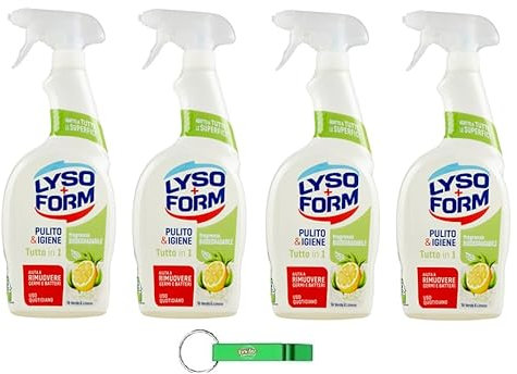 Lysoform Pulito & Igiene Tutto in 1 – Spray detergente con tè verde e limone per la pulizia di superfici della cucina e del bagno – Detergente 700 ml