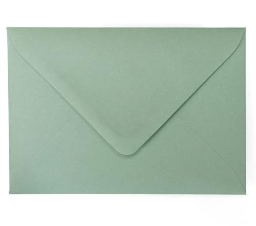 Kuvertwelt Briefumschläge DIN C6 (162x114mm) 25 Stück Eukalyptus Nassklebende Umschläge für Karten und Einladungen – Umschläge für Geschäftspost, Büro, Hochzeit und den privaten Gebrauch