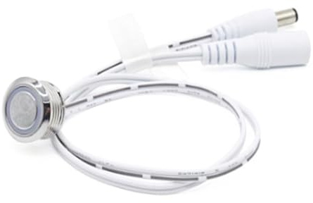 Clearhill Touch Dimmer Schalter 12V-24V DC 5A, LED-Helligkeitsregler für 17mm Montageloch, Stufenloses Dimmen Ein/Ausschalten Touch Schalter für LED-Streifen, 1 Stück Weiß