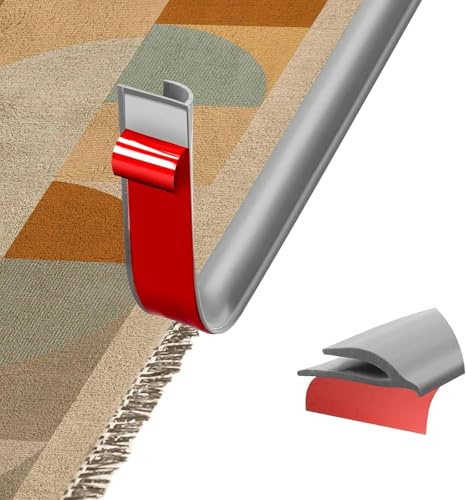 Selbstklebende Randleiste für Teppiche, PVC boden übergangsleiste, Übergangsleiste von Teppich zu Holzboden, Randversiegelungsleiste für Fußmatte, Teppich (Grau, 6 Meter)